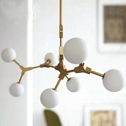 Recurso de pintura clássica tradicional para luminária pendente de madeira e bambu estilo mini