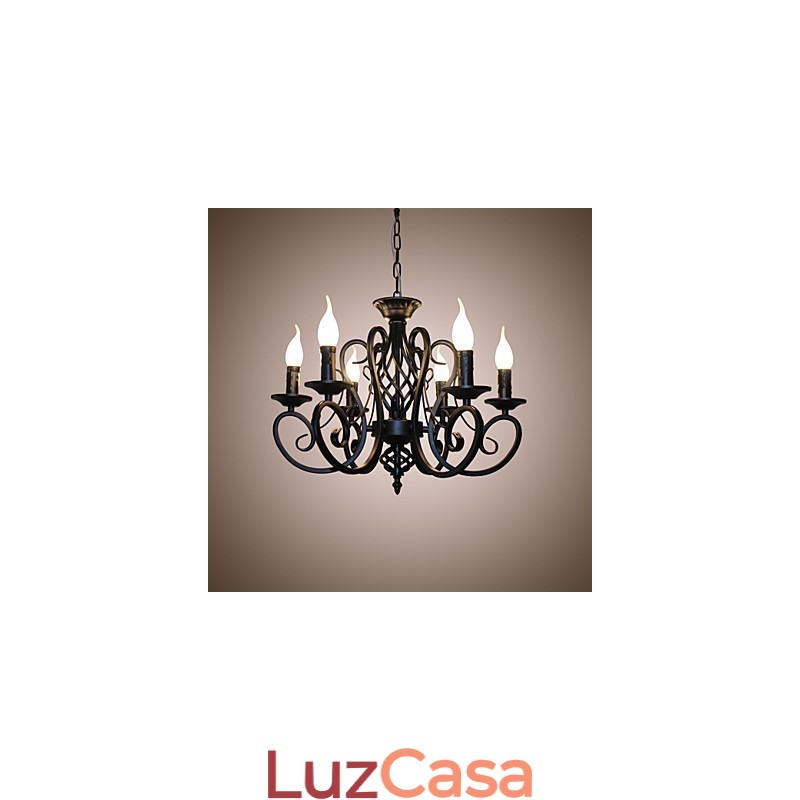 Lustre de estilo europeu, luzes de jantar, simples, originalidade, velas inovadoras, 6 luzes