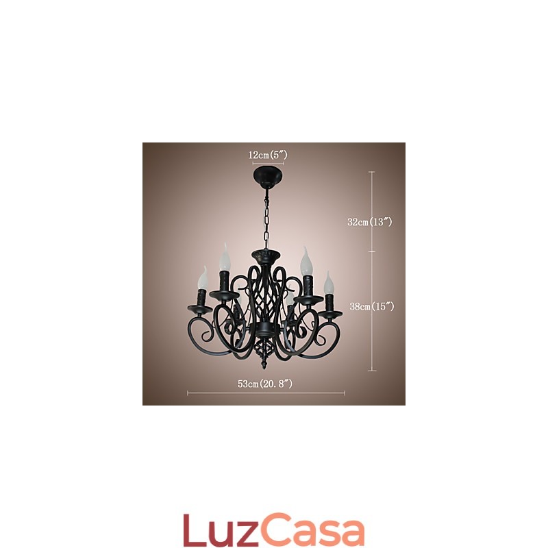 Lustre de estilo europeu, luzes de jantar, simples, originalidade, velas inovadoras, 6 luzes
