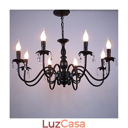 Lâmpada de vela de cristal estilo europeu lâmpada loja de roupas lâmpadas e lanternas decoração projeto droplight Lâmpada de vela de cristal estilo europeu lâmpada loja de roupas lâmpadas e lanternas decoração projeto droplight