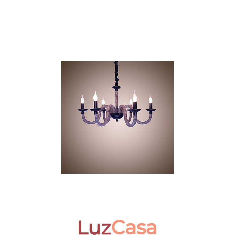 Loft Industrial Wind Vintage Ferro Lâmpadas Lojas Lustre Corda Lustre Luzes