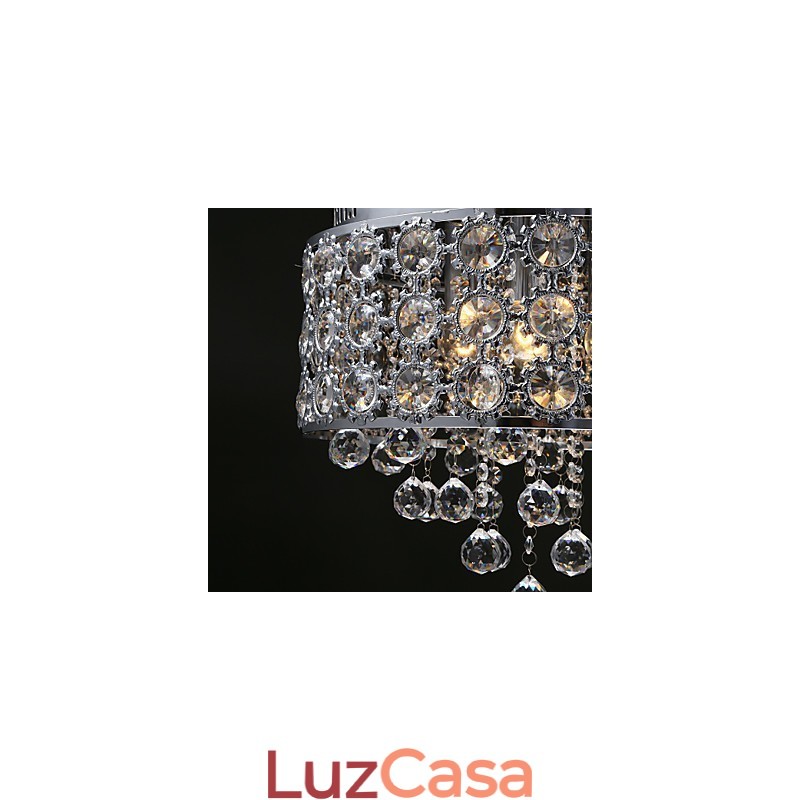 Lustre de cristal transparente K9 com 4 luzes Sunflower