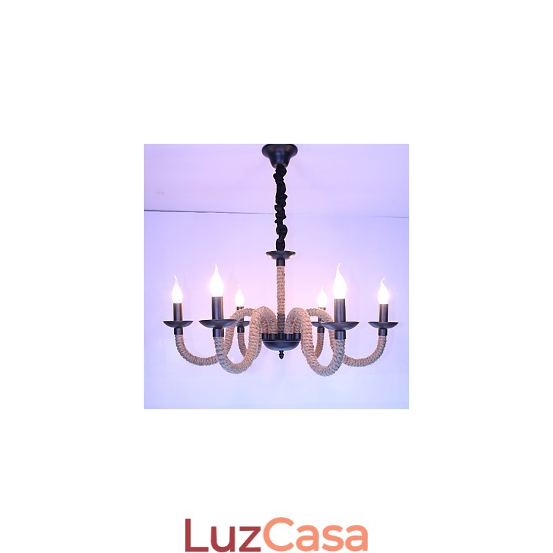 Loft Industrial Wind Vintage Ferro Lâmpadas Lojas Lustre Corda Lustre Luzes