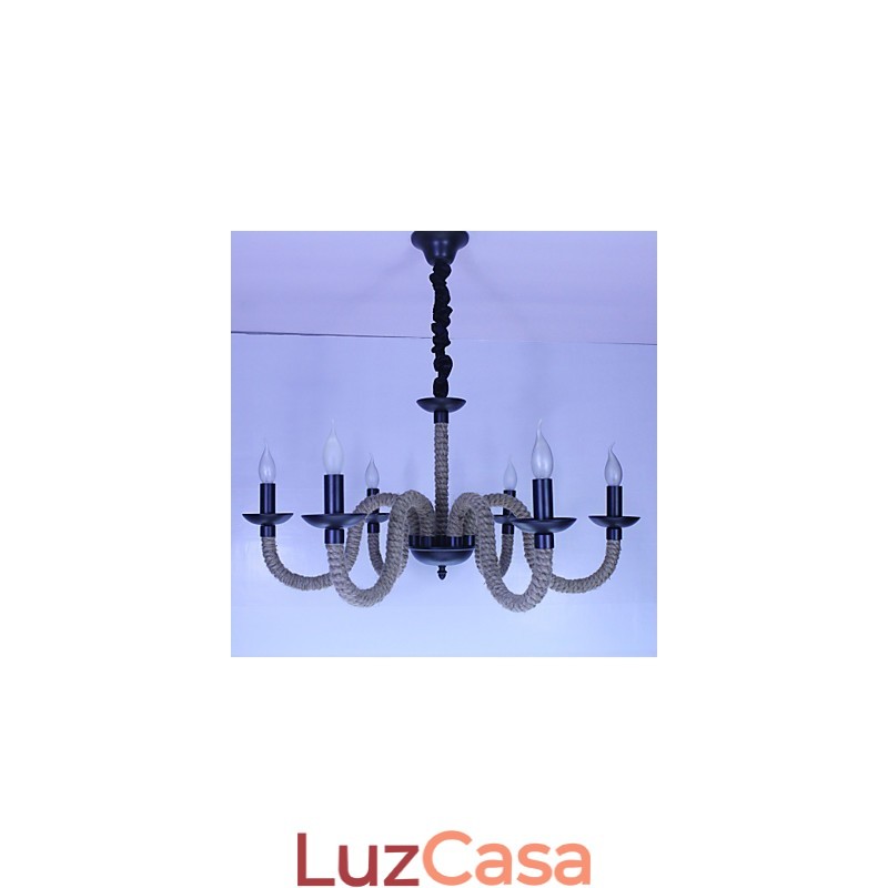 Loft Industrial Wind Vintage Ferro Lâmpadas Lojas Lustre Corda Lustre Luzes