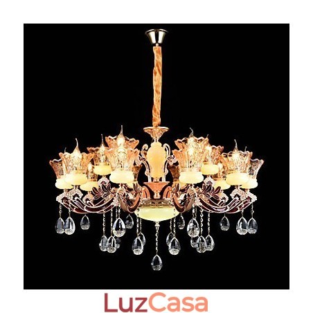 Luminária pendente de liga de zinco com recurso para cristal estilo mini metal interno lojas 15 lâmpadas