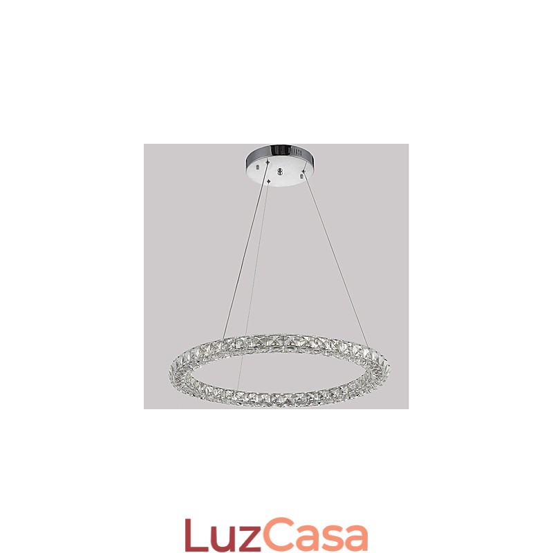 Luminária pendente de cristal moderna em forma de anel, lustre de cristal moderno, luminária de teto interna, luminária regulável com controle remoto