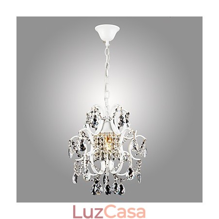 Lustre de pintura de ferro com lâmpada de iluminação moderna de cristal transparente Lustre de pintura de ferro com lâmpada de iluminação moderna de cristal transparente