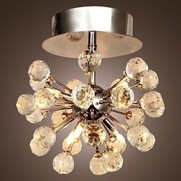 Lustre moderno contemporâneo de cristal estilo mini metal cromado montagem embutida