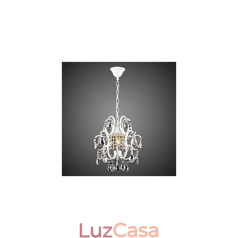 Lustre de pintura de ferro com lâmpada de iluminação moderna de cristal transparente
