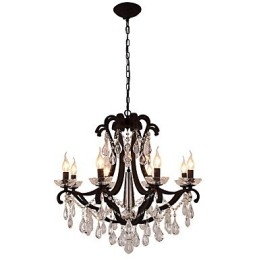 Lustre de cristal de 8 luzes moderno contemporâneo tradicional clássico rústico lodge vintage retrô lanterna tambor pintura country