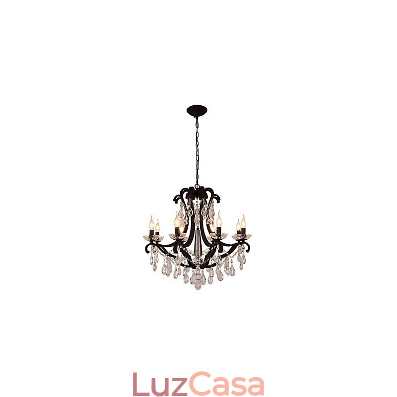 Lustre de cristal de 8 luzes moderno contemporâneo tradicional clássico rústico lodge vintage retrô lanterna tambor pintura country
