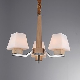 Característica eletroplatada contemporânea moderna para lustre de bambu de madeira