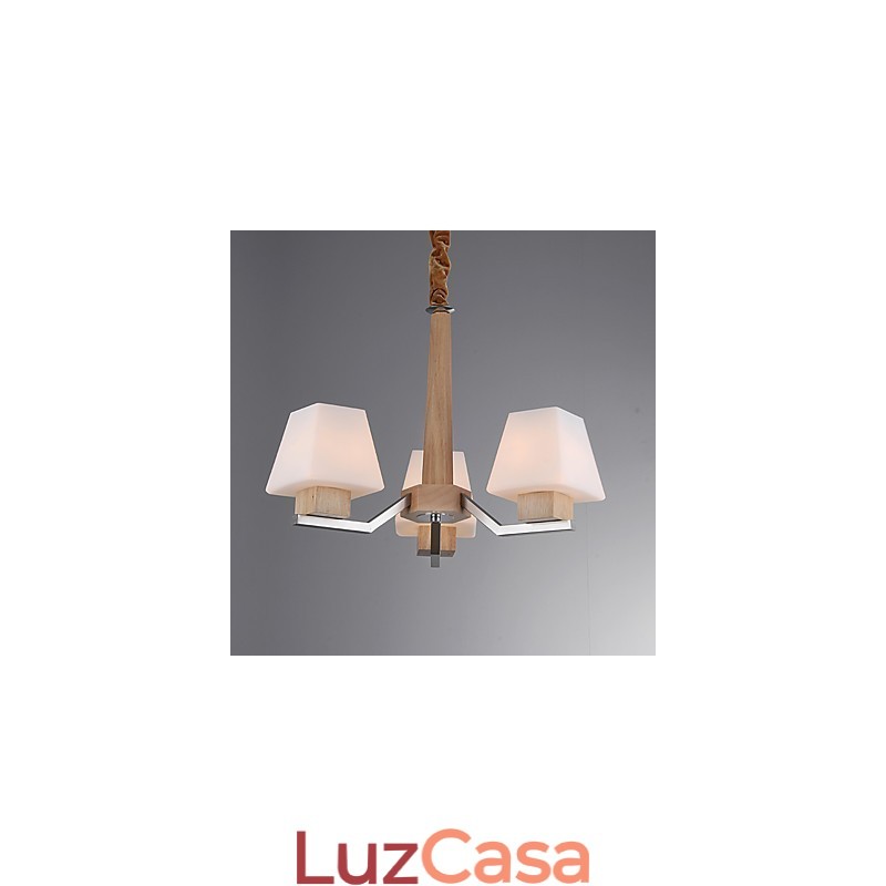 Característica eletroplatada contemporânea moderna para lustre de bambu de madeira