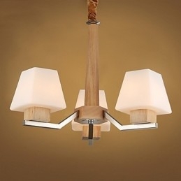 Característica eletroplatada contemporânea moderna para lustre de bambu de madeira