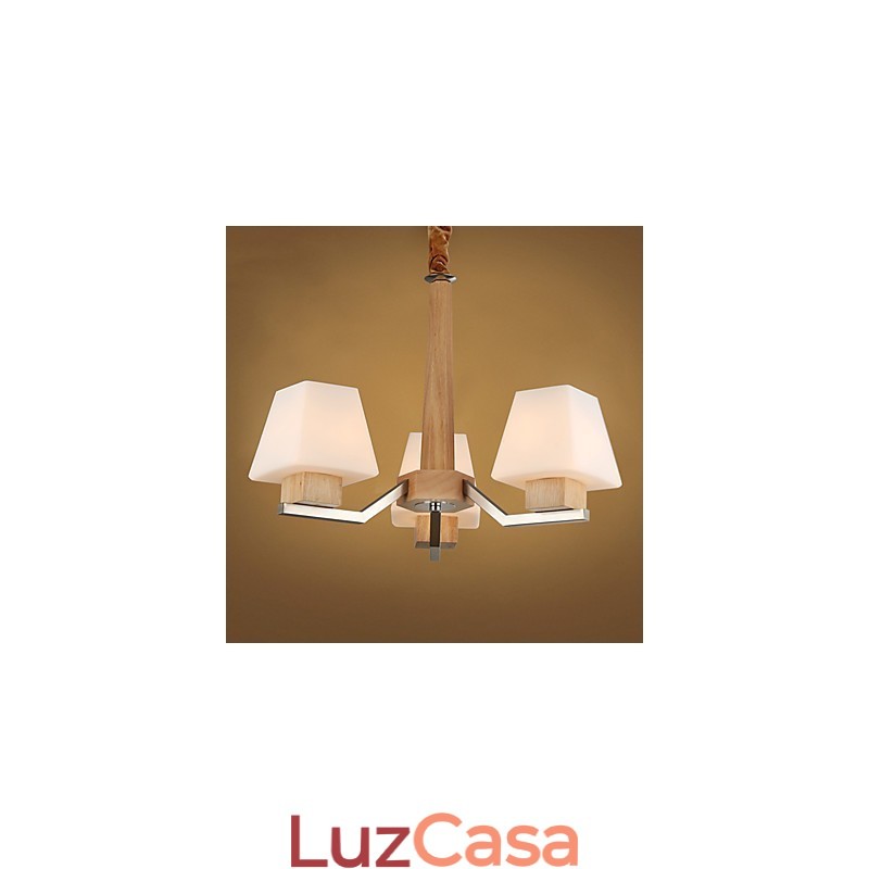 Característica eletroplatada contemporânea moderna para lustre de bambu de madeira