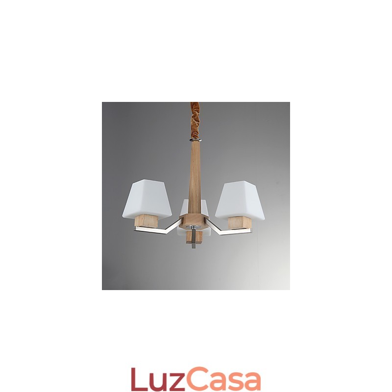 Característica eletroplatada contemporânea moderna para lustre de bambu de madeira