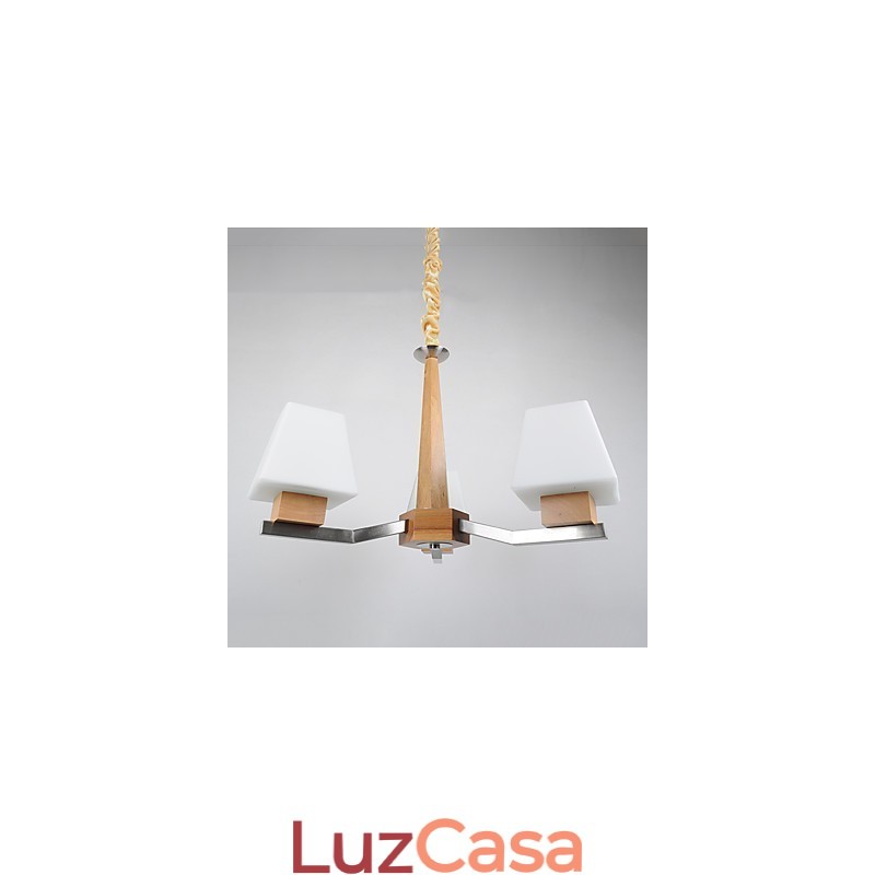 Característica eletroplatada contemporânea moderna para lustre de bambu de madeira