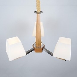 Característica eletroplatada contemporânea moderna para lustre de bambu de madeira
