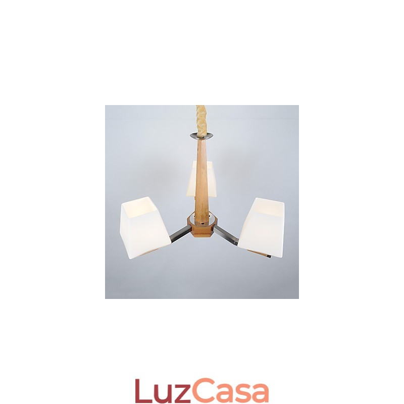 Característica eletroplatada contemporânea moderna para lustre de bambu de madeira