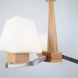 Característica eletroplatada contemporânea moderna para lustre de bambu de madeira