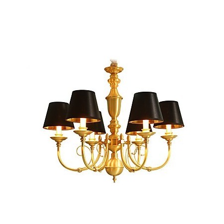 Lustre Tradicional Clássico Country Latão Recurso para Mini Estilo Metal 6 Lâmpadas Lustre Tradicional Clássico Country Latão Recurso para Mini Estilo Metal 6 Lâmpadas