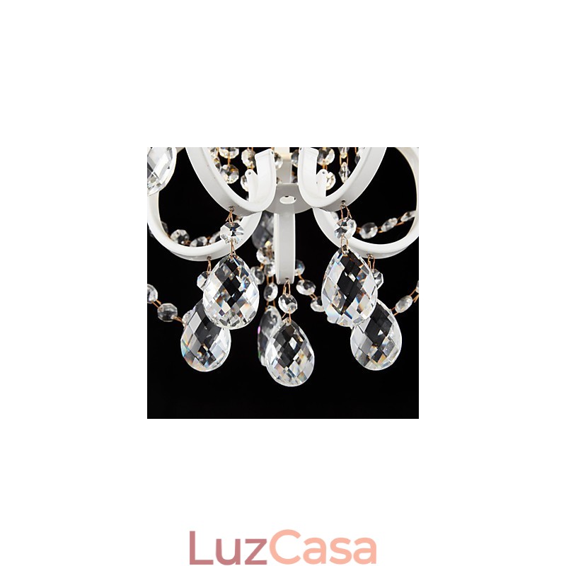 Lustre de pintura de ferro com lâmpada de iluminação moderna de cristal transparente