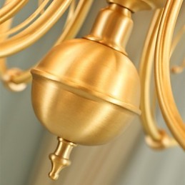 Lustre Tradicional Clássico Country Latão Recurso para Mini Estilo Metal 6 Lâmpadas