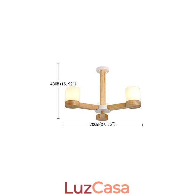 3 Luzes Lustre Moderno Contemporâneo Tradicional Clássico Vintage Country Madeira Característica para Madeira