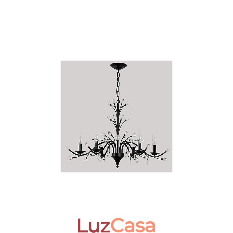 Lustre de cristal com 6 luzes, moderno, contemporâneo, tradicional, clássico, vintage, retrô, pintura country, recurso