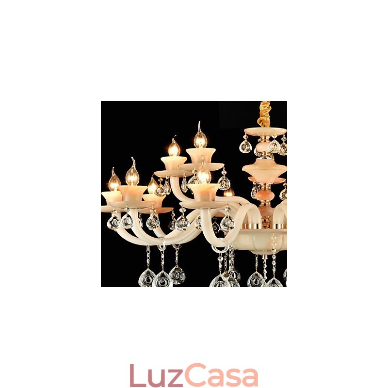 Lustre de jantar de metal estilo mini cristal moderno contemporâneo tradicional clássico galvanizado