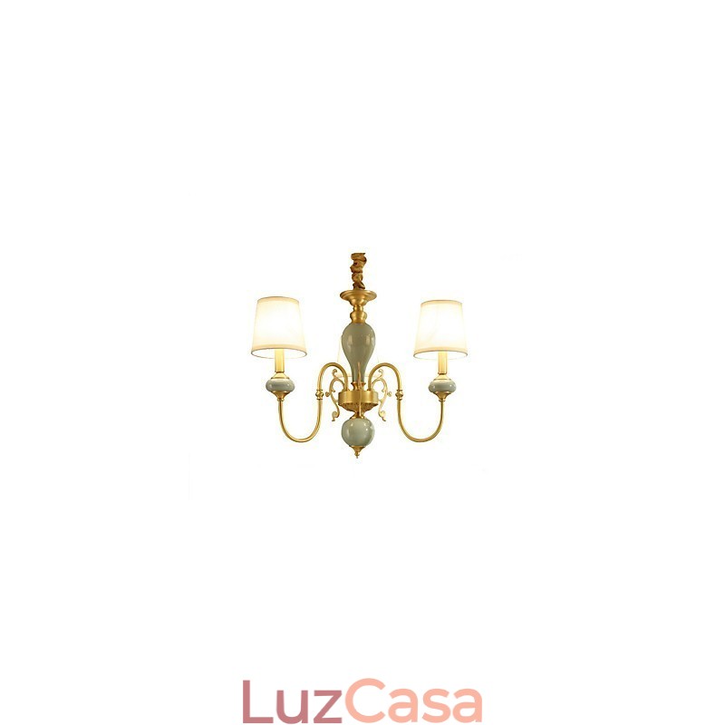 Lustre de latão tradicional clássico country para estilo mini metal com 3 lâmpadas