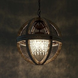 Vintage Metal Amercian Industrial Loft Pintura Cor Lustre de Madeira Lâmpada Pendente Decoração Interna Lâmpada