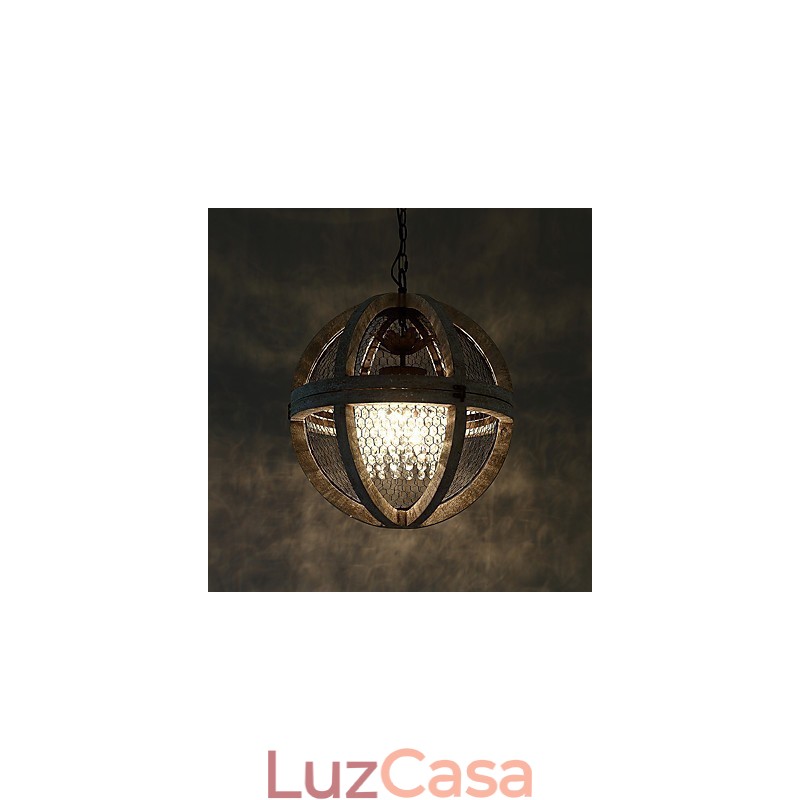 Vintage Metal Amercian Industrial Loft Pintura Cor Lustre de Madeira Lâmpada Pendente Decoração Interna Lâmpada