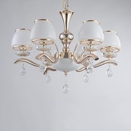 Lustre moderno contemporâneo galvanizado com recurso para metal cristal