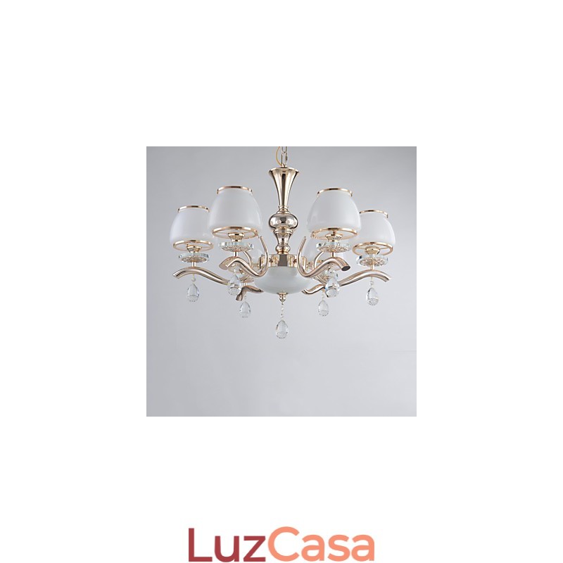 Lustre moderno contemporâneo galvanizado com recurso para metal cristal