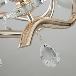 Lustre moderno contemporâneo galvanizado com recurso para metal cristal