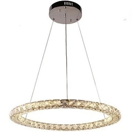 Anel de cristal pingente luz moderna lustre de cristal luzes de teto luminárias internas reguláveis com controle remoto