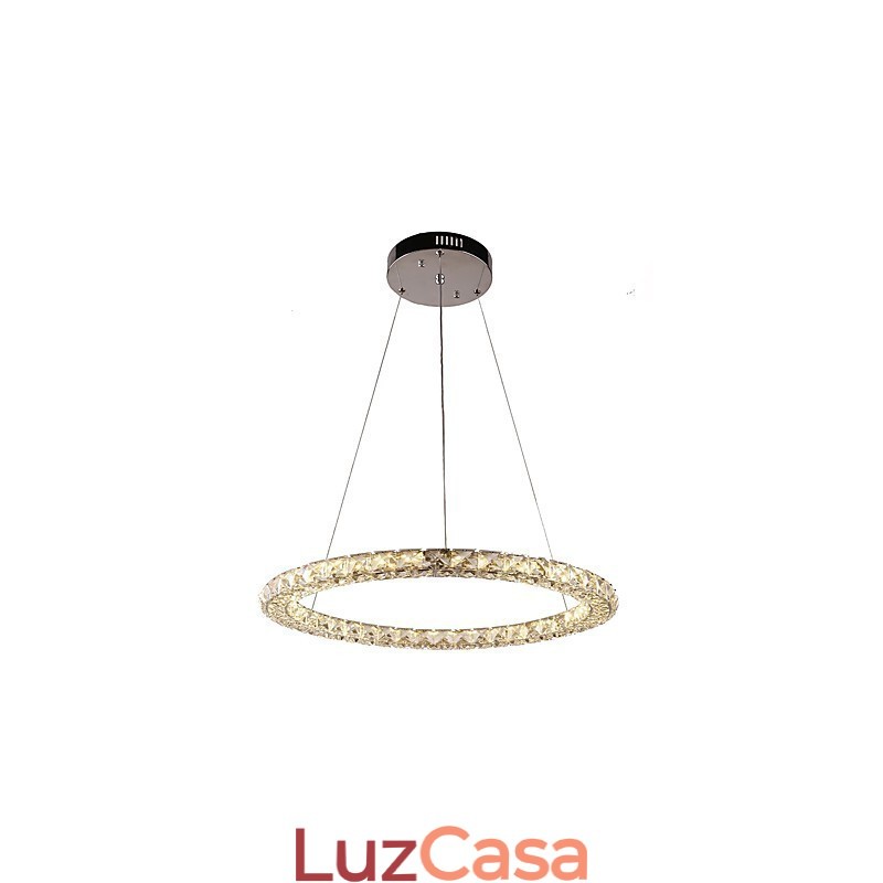 Anel de cristal pingente luz moderna lustre de cristal luzes de teto luminárias internas reguláveis com controle remoto