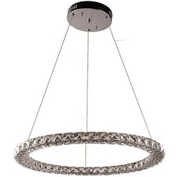 Anel de cristal pingente luz moderna lustre de cristal luzes de teto luminárias internas reguláveis com controle remoto