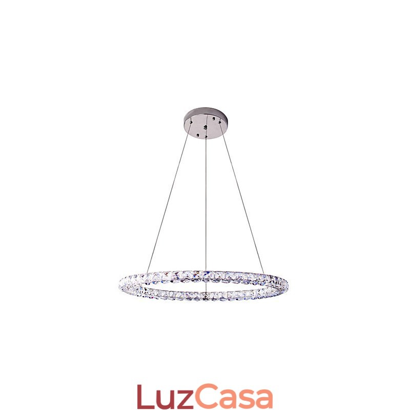 Anel de cristal pingente luz moderna lustre de cristal luzes de teto luminárias internas reguláveis com controle remoto