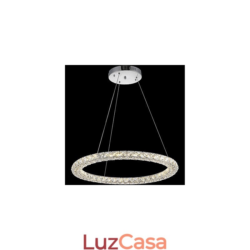 Anel de cristal pingente luz moderna lustre de cristal luzes de teto luminárias internas reguláveis com controle remoto