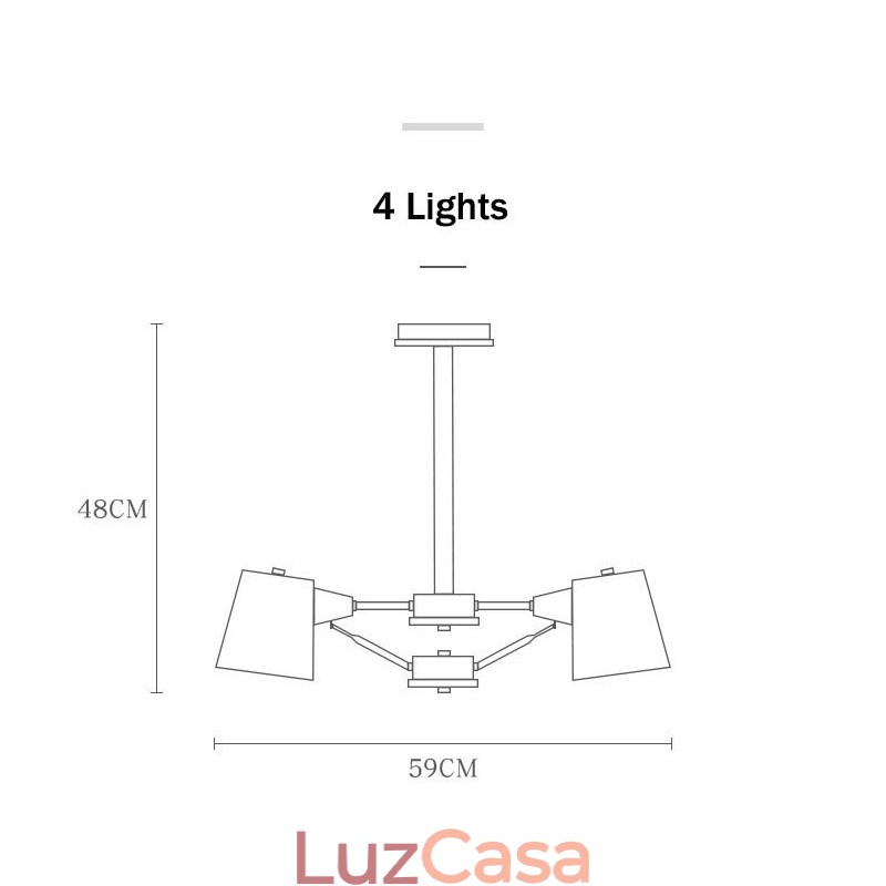 4 Luz Multi Cores Macaron Madeira Vintage Pintura Característica Lustre de Metal