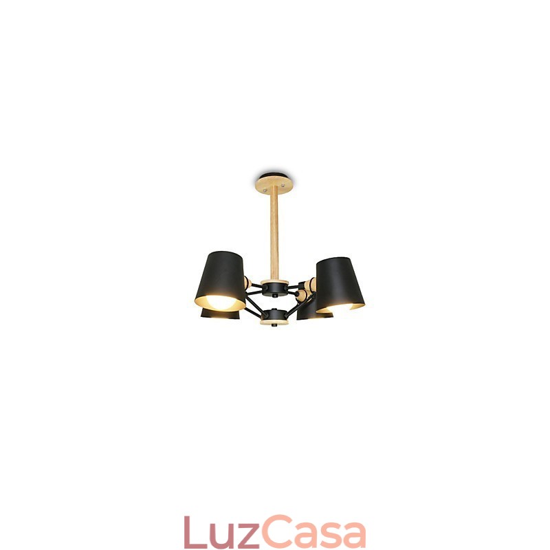 4 Luz Multi Cores Macaron Madeira Vintage Pintura Característica Lustre de Metal