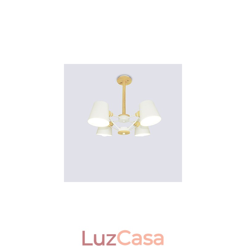 4 Luz Multi Cores Macaron Madeira Vintage Pintura Característica Lustre de Metal