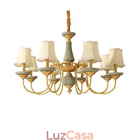 Lustre todo em cobre Lustre decorativo em jade KP8 Lustre todo em cobre Lustre decorativo em jade KP8