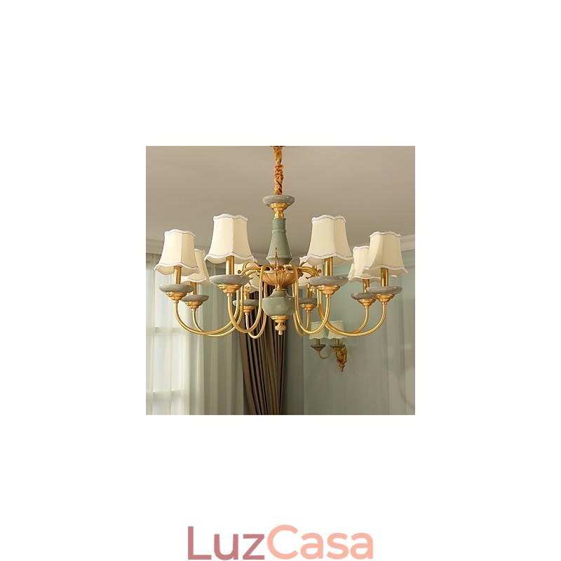 Lustre todo em cobre Lustre decorativo em jade KP8