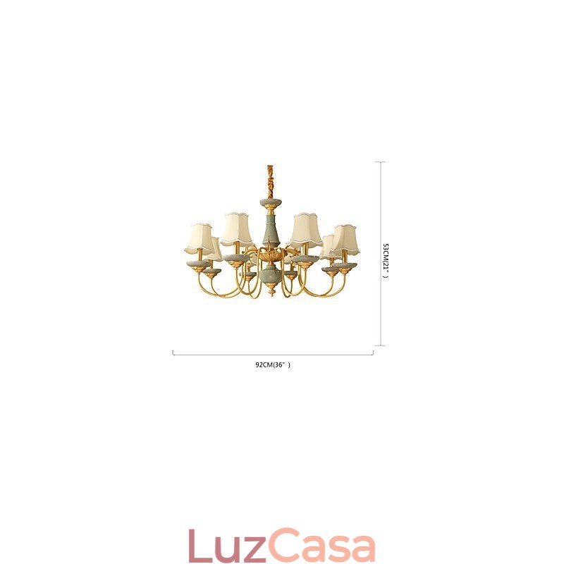 Lustre todo em cobre Lustre decorativo em jade KP8