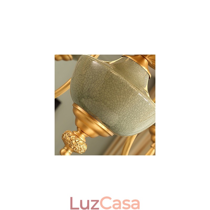 Lustre todo em cobre Lustre decorativo em jade KP8