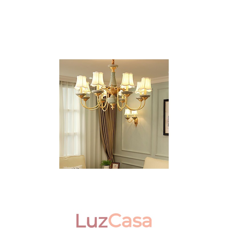 Lustre todo em cobre Lustre decorativo em jade KP8