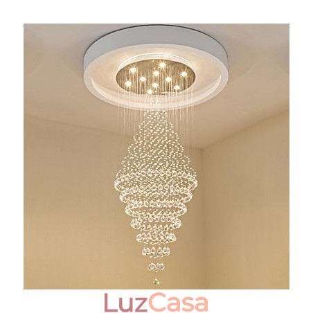 Luminária pendente de cristal contemporânea para teto, lustre moderno, iluminação suspensa para casa, luminárias, lustre